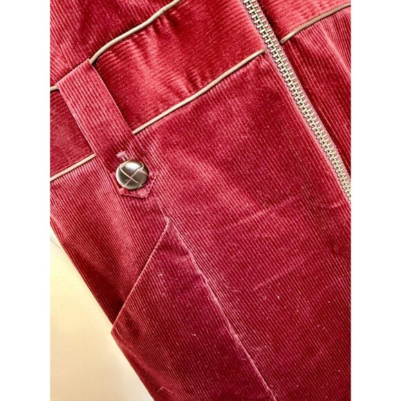 Veronica Beard Orial Corduroy Zip-Front Mini Dress in Burgundy NWT – Size 10 - Picture 9 of 10